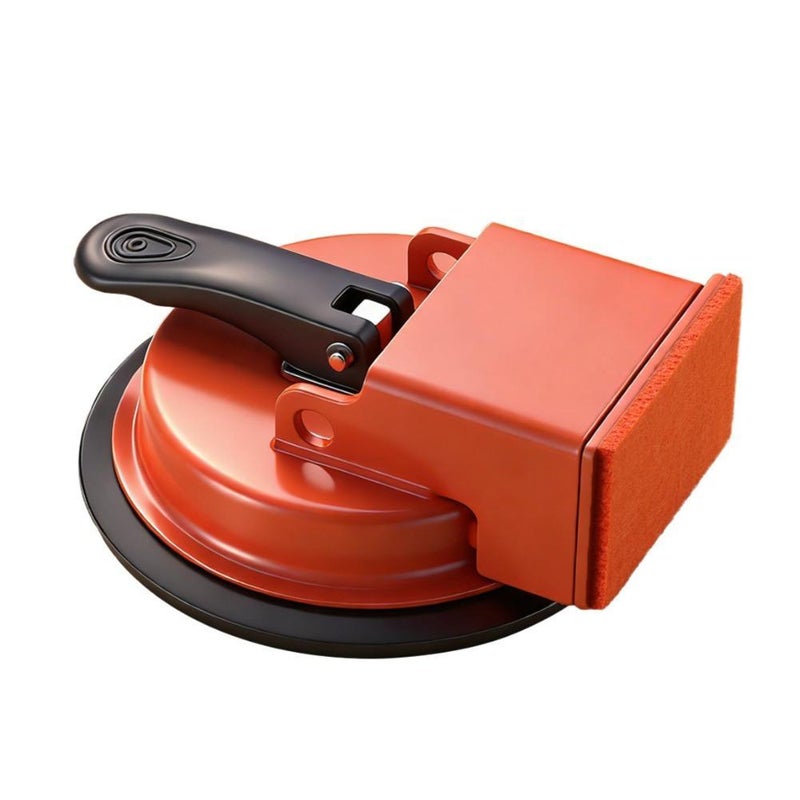 Powerful suction cup for wood floor seams, special tool for moving and installing floor tiles, hammer, and tile suction cup.
